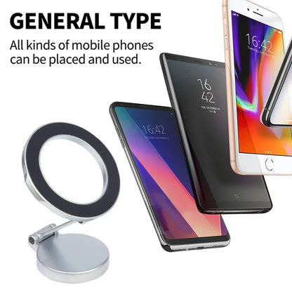 Strong Magnetic Cell Phone Holder - 360° Swivel Adjustable Magsafe Back Sticker for iPhone 16, Samsung, Xiaomi, Universal