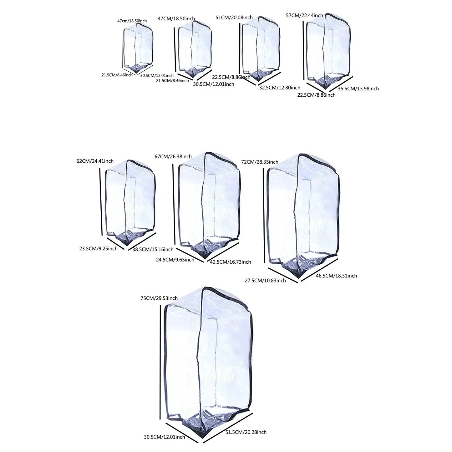 Full Transparent Luggage Cover – Waterproof, Dustproof, Durable PVC Suitcase Protector for Travel