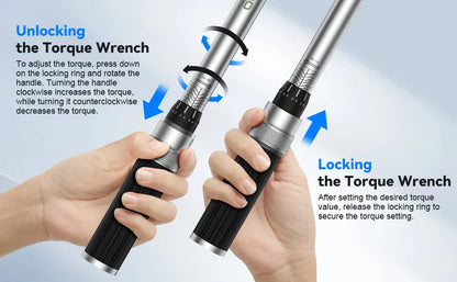 3/8” & 1/4” Torque Wrench | 5-60Nm & 5-25Nm Square Drive Pro Torque Key for Bicycle & Automotive Repair
