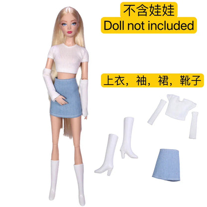 Doll Clothes for 30CM Barbie – Short Skirt, Outer Garment, Pants & Shoes Accessories