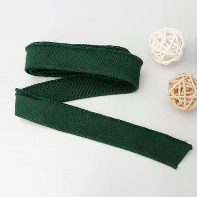 2CM Solid Color Ribbed Mercerized Cotton Knit – Soft T-Neck Short Cuffs with Elastic Edge