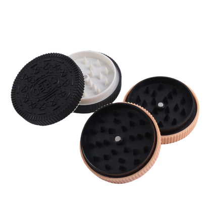 60mm Plastic Herb Grinder – Cookie Biscuit Design Tobacco & Spice Crusher for Smoking