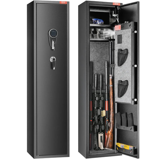 SucceBuy 3-8 Gun Safe – Digital Keypad Lock Cabinet with Removable Shelf for Rifles & Pistols