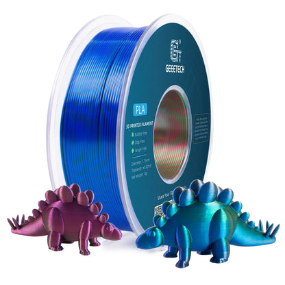 Geeetech Tri-Color Silk PLA 3D Printer Filament – 1.75mm, 1KG Spool, Vacuum Pack, Special Colors