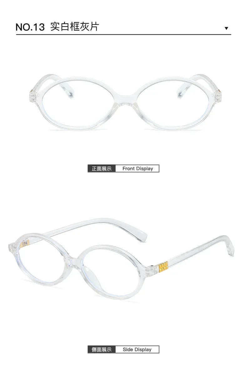 Women's Oval Sunglasses – Retro Small Frame UV400 Clear Lens Fashion Eyewear