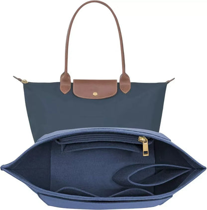Longchamp Le Pliage S/ML Purse Organizer Insert — Custom Felt Liner with Multi-Compartment Bag Organizer