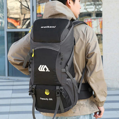 50L Travel Backpack for Men — Large Waterproof Hiking, Camping & Mountaineering Rucksack, Outdoor Sports Luggage Bag
