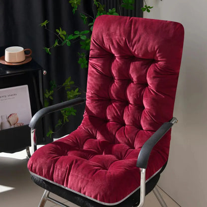 Ultra-Soft Velvet Lounge Chair Cushion – Strap Design Rocking Chair Pad with Anti-Slip Particles for Autumn & Winter Comfort