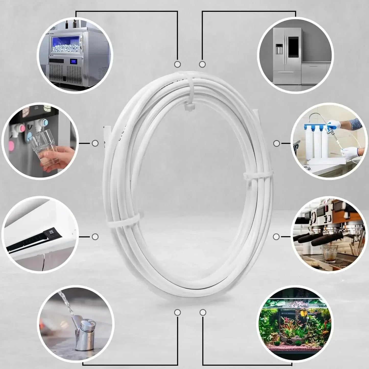 1/4" Water Pipe for RO & DI Systems – 5/10/20m Quick Connect Tubing for Filtration & Fish Tanks