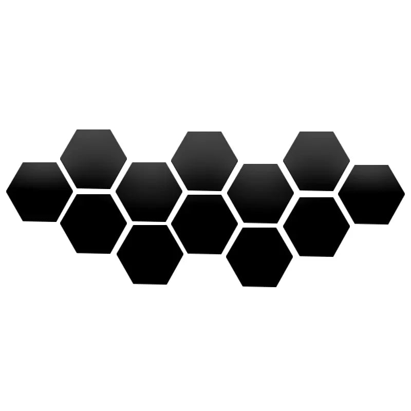 6/12pcs 3D Hexagon Rose Gold Mirror Wall Stickers – DIY Living Room, Bedroom, Bathroom Wall Decor