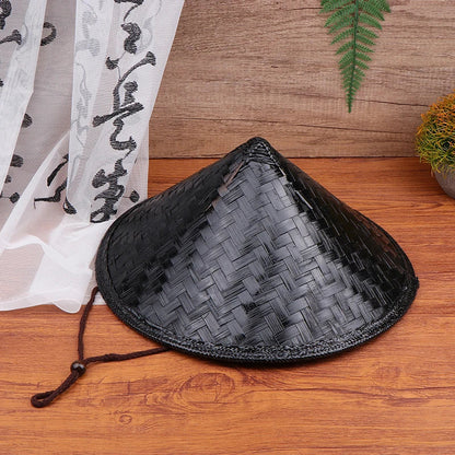 Samurai Straw Ninja Hat — Asian Bamboo Conical Cosplay Cap, Japanese Rice Farmer Party Decorative Hat