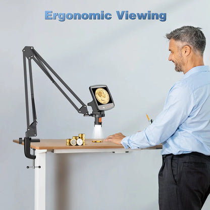 Hayve Adjustable Metal Microscope Arm Stand – Compatible with DM4, DM9, MS1 & MS3 Coin Microscopes