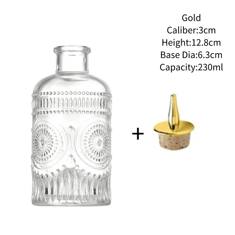 Vintage Glass Cocktail Bitters Bottles — Stainless Steel Cap Seasoning & Bar Accessories for Kitchen & Bartender Use