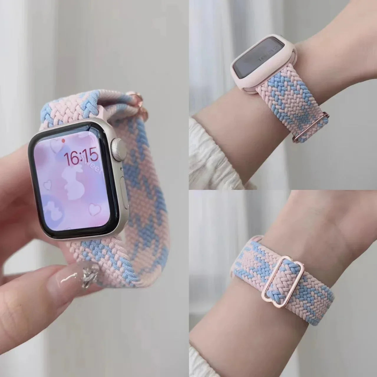 Braided Solo Loop Apple Watch Ultra Band – Elastic Nylon Adjustable Strap for iWatch SE, Series 3–9 (38mm–49mm) Bracelet Band