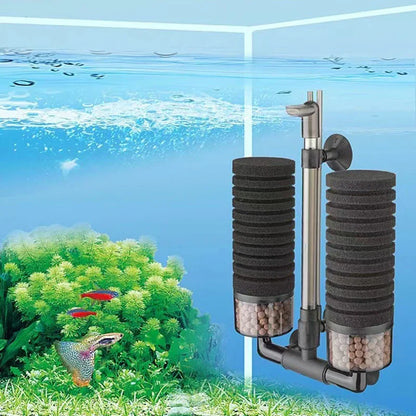 Aquarium Sponge Filter with Air Pump – Bio Skimmer & Biochemical Filter for Fish Tanks