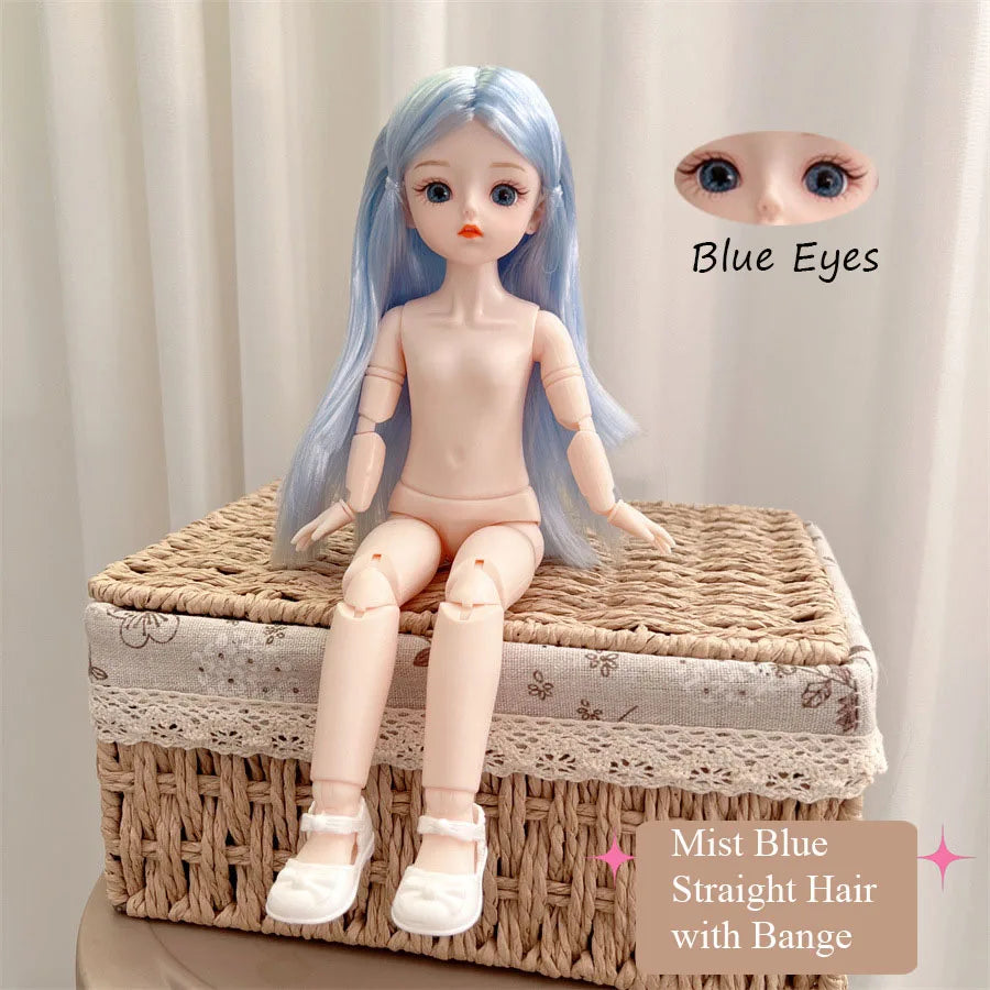 BJD 30cm Nude Doll – 1/6 Haploid Figure with Removable Joints & 3D Colorful Eyes, Birthday Gift for Girls