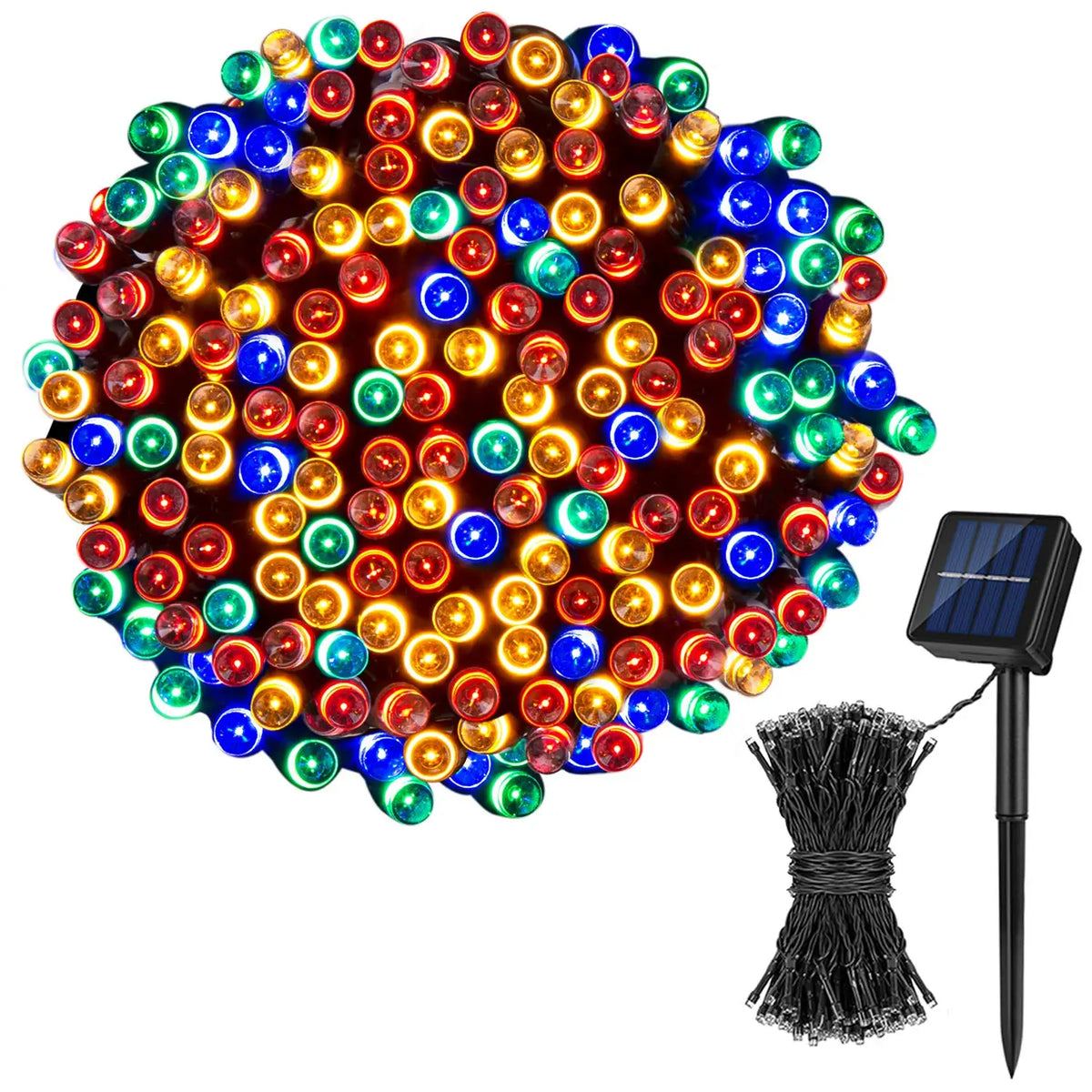 LED Solar Fairy Lights - IP65 Waterproof Outdoor String Lights with 8 Lighting Modes for Christmas & Wedding Decor