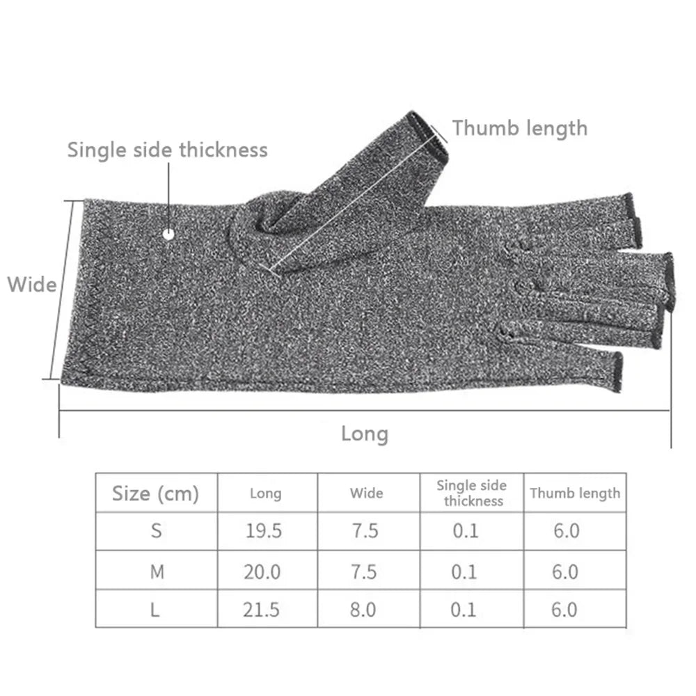 Compression Arthritis Gloves - Half Finger Wrist Support for Joint Pain Relief