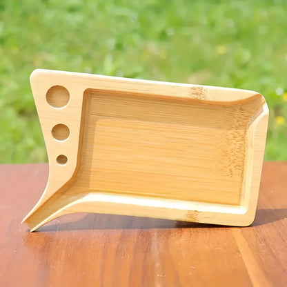 Bamboo Wood Herb & Tobacco Rolling Tray Set – Cleaning Brush, Pre-Roll Smoke Roller, Multipurpose Accessories