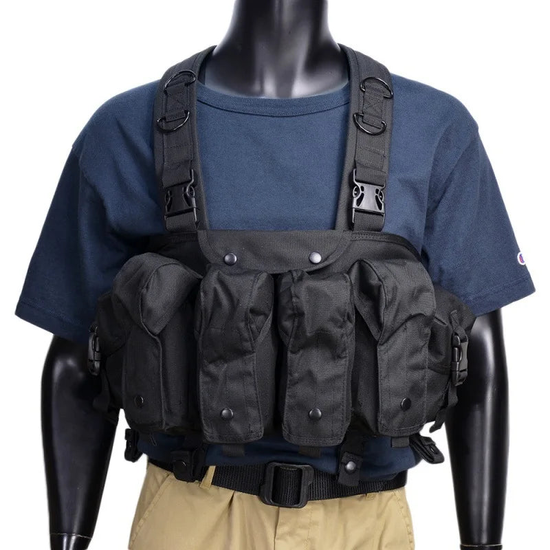 Tactical MOLLE Vest | Quick Release Hunting & CS Training Chest Vest with AK Belly Pockets