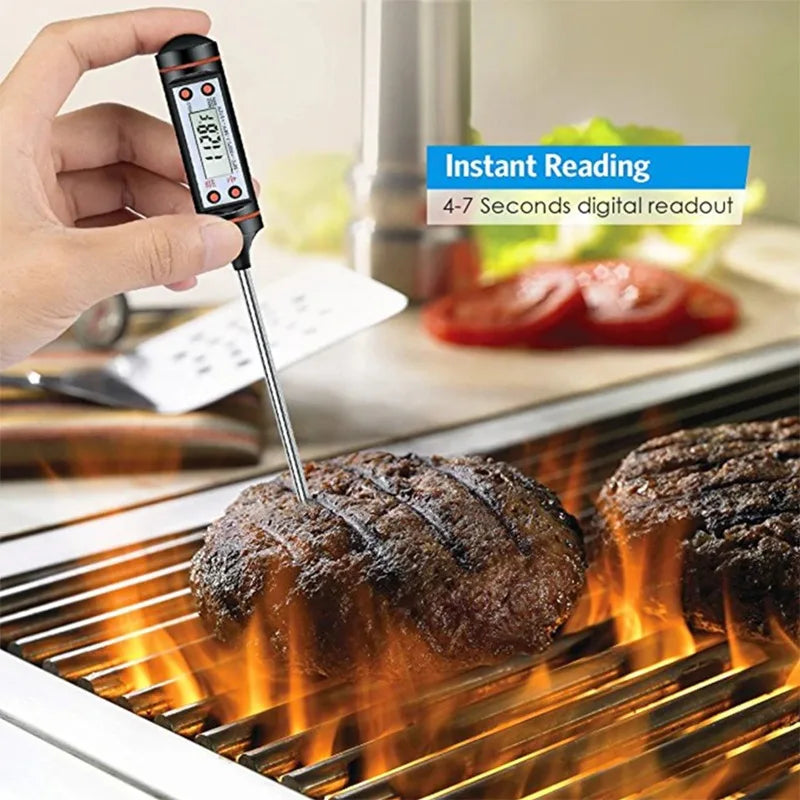 Professional Digital Kitchen Thermometer – Stainless Steel Probe for Meat, BBQ & Cooking