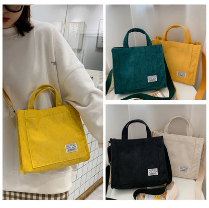 Rilibegan Shoulder Bag for Women - New Style Simple Corduroy, Large Capacity, Small Square Handbag, Trendy and Portable