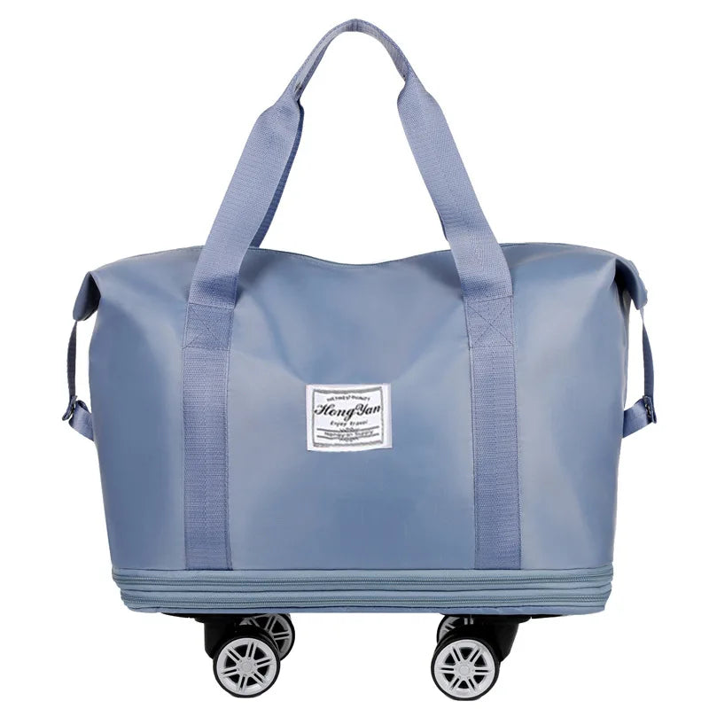 Expandable Universal Wheel Travel Bag – Large Capacity Lightweight Luggage with Dry & Wet Separation Storage for Travel & Fitness