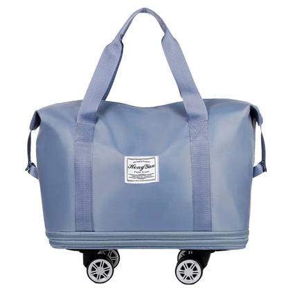 Expandable Universal Wheel Travel Bag – Large Capacity Lightweight Luggage with Dry & Wet Separation Storage for Travel & Fitness
