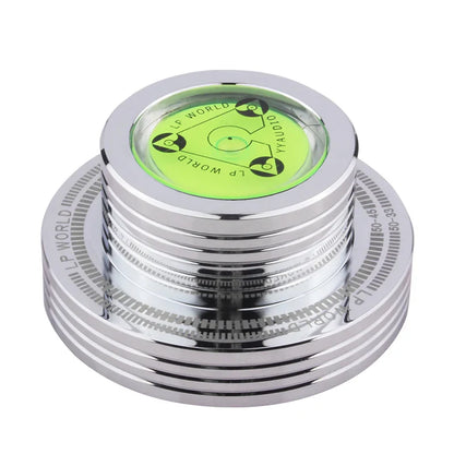 YYAUDIO Universal 50Hz LP Vinyl Record Stabilizer — Aluminum Alloy Turntable Weight Clamp with Level for Music Players