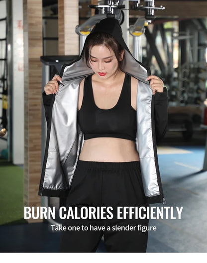 Women's Plus Size Sauna Suit — Gym Clothing Set for Weight Loss, Sweating & Slimming Activewear Tracksuit