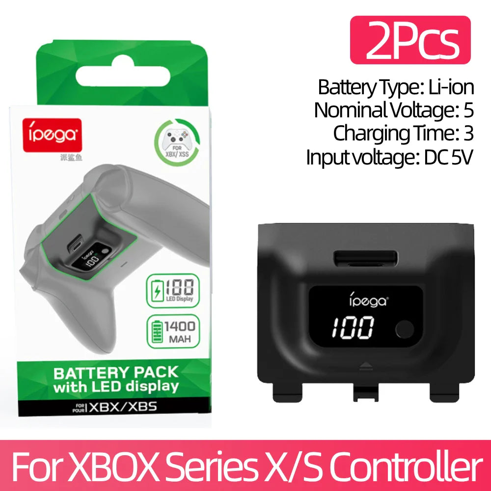 Wireless Gamepad Rechargeable Battery 1400mAh — Digital Display Replacement for Xbox Series X/S Controller