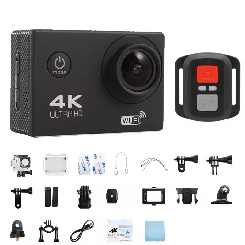 Ultra HD 4K Action Camera 30fps with WiFi – 2.0 Inch 170° Wide Angle Waterproof Helmet Sport Video Recording Camera