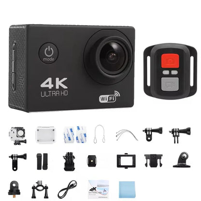 Ultra HD 4K Action Camera 30fps with WiFi – 2.0 Inch 170° Wide Angle Waterproof Helmet Sport Video Recording Camera
