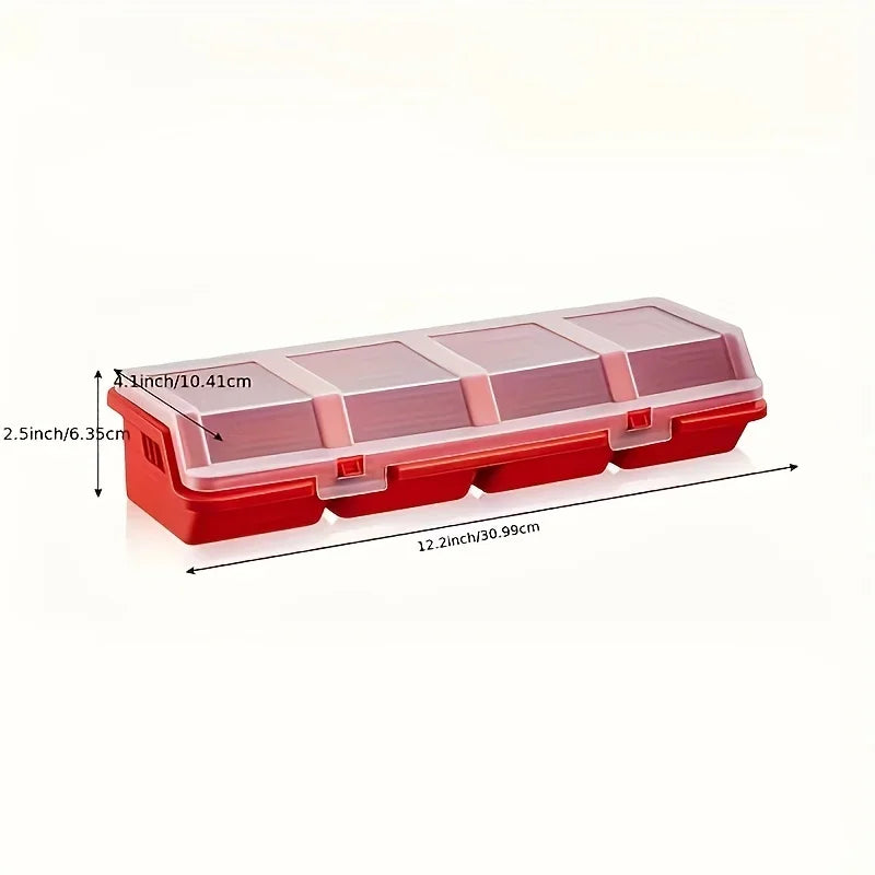 1/2-Piece Multi-Compartment Organizer Box – Durable Plastic Storage Case for Screws, Small Parts, and Jewelry