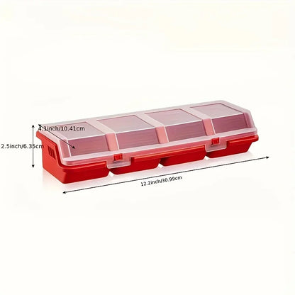 1/2-Piece Multi-Compartment Organizer Box – Durable Plastic Storage Case for Screws, Small Parts, and Jewelry