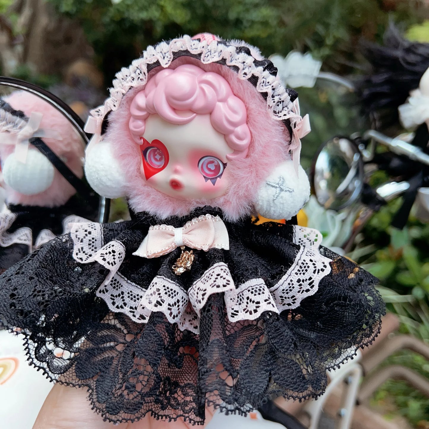 10cm Skullpanda Doll Clothes – Vintage Princess Dress Set with Headwear, Winter Symphony Series