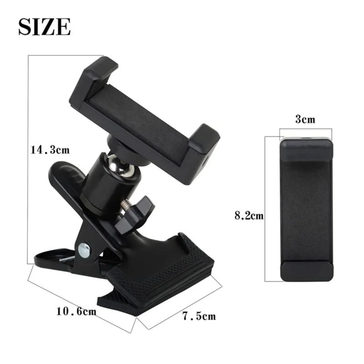 Miwayer Guitar Head Clip — Mobile Phone & Action Camera Holder Stand for Live Broadcast
