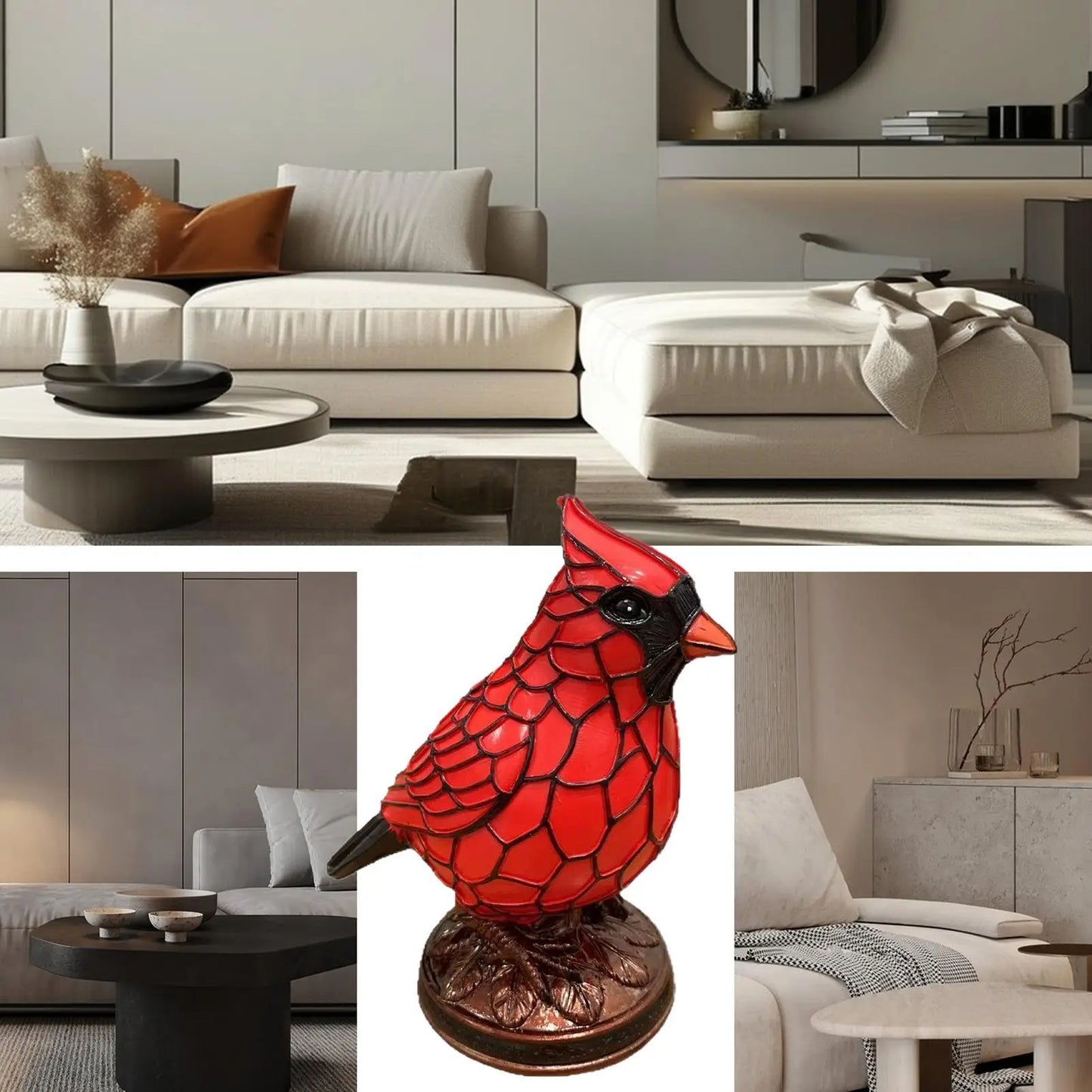 Cardinal Desk Lamp — Natural Animals & Birds Theme Table Lamp for Christmas Home & Office Decor