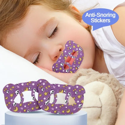 30pcs Anti-Snoring Stickers — Night Sleep Lip & Nose Breathing Patch, Mouth Correction Orthosis Tape for Children & Adults