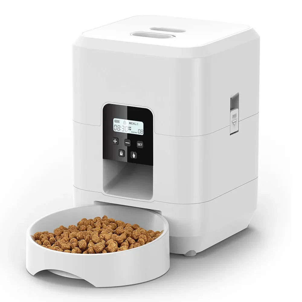 Smart Automatic Pet Feeder — Timed Cat & Dog Food Dispenser with Slow Feed Bowl
