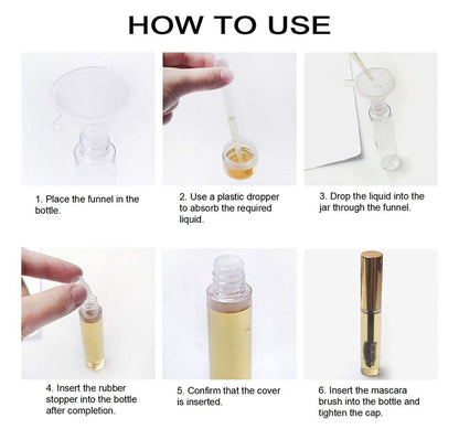 10-Piece Mini Plastic Funnels — Small Funnels for Essential Oil Bottles, Empty Lip Gloss Tubes, Perfume Bottles