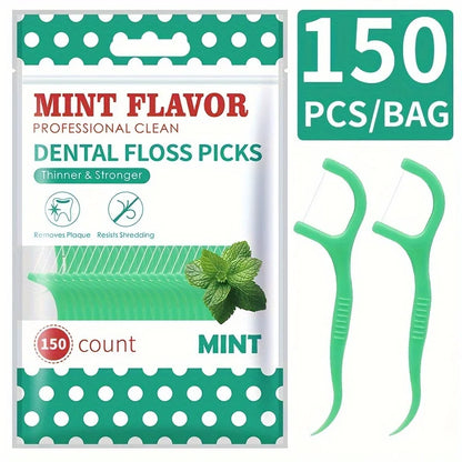 50/150/300PCS Mint & Original Dental Floss Picks – Interdental Cleaning Tools in Two Styles