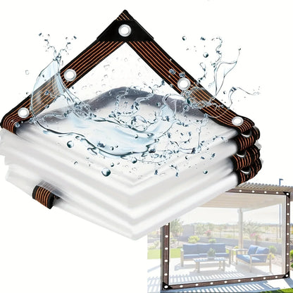 Clear Waterproof Tarps with Grommets, Outdoor Patio, Henhouse, Porch Canopy, Plant Cover, Camping Protection