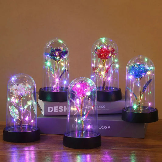 LED Enchanted Galaxy Rose with Fairy Lights — Eternal Beauty Rose in Dome for Valentine’s, Wedding & Mother’s Day