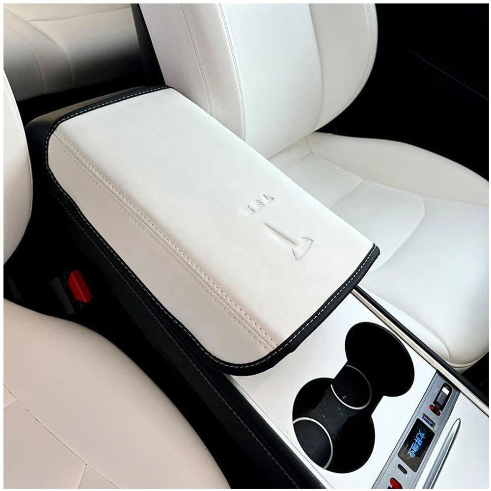 Tesla Model 3/Y 2017-2024 Armrest Cover – Leather Center Console Protector Interior Accessory