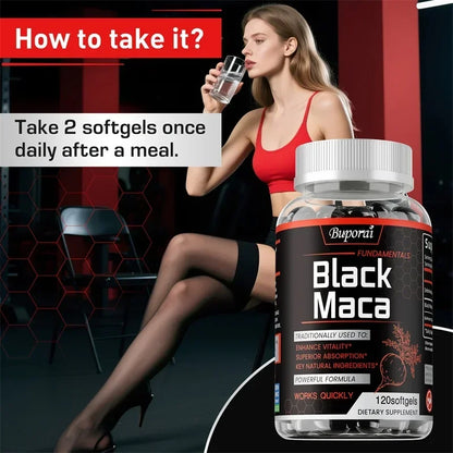 Black Maca Supplement – Natural Energizer for Performance, Energy, Endurance, Muscle Mass & Hormone Balance