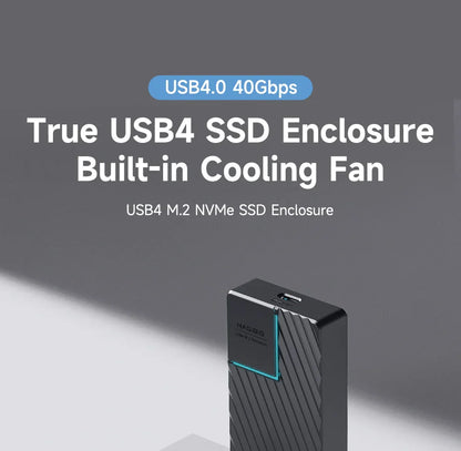 Hagibis USB 4.0 40Gbps M.2 NVMe SSD Enclosure – Compatible with Thunderbolt 4/3 & USB 3.2/3.1/3.0 External Hard Drive Case