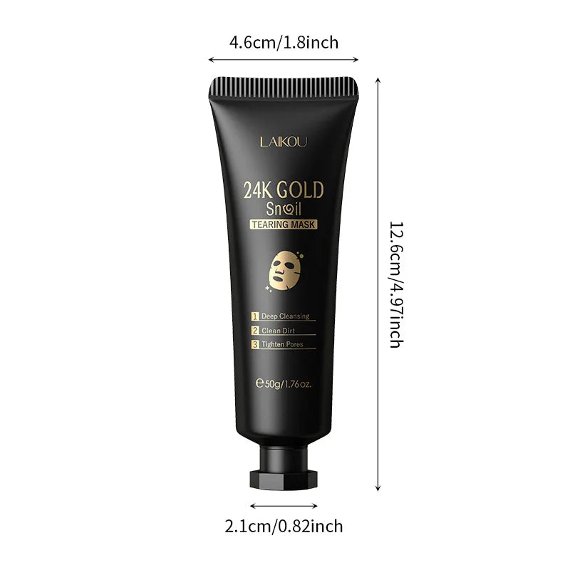 LAIKOU 24K Gold Sakura Peel-Off Face Mask – Anti-Wrinkle, Whitening & Blackhead Removal Skincare