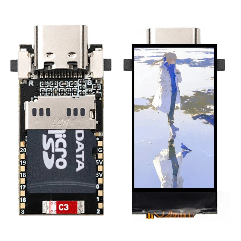 ESP32-C6 LCD Development Board - 0.96" ST7789 Display 160x80 Mini Screen with SD Port for Arduino & LVGL