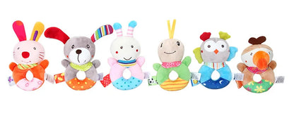 Baby Plush Rattle Crib Mobile – Cartoon Animal Bed Bell Toys for 0-12 Months, Infant Toddler Early Educational Newborn Gift